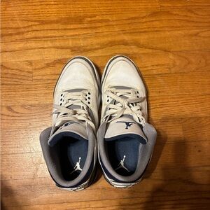 Men's White and Blue Sneakers